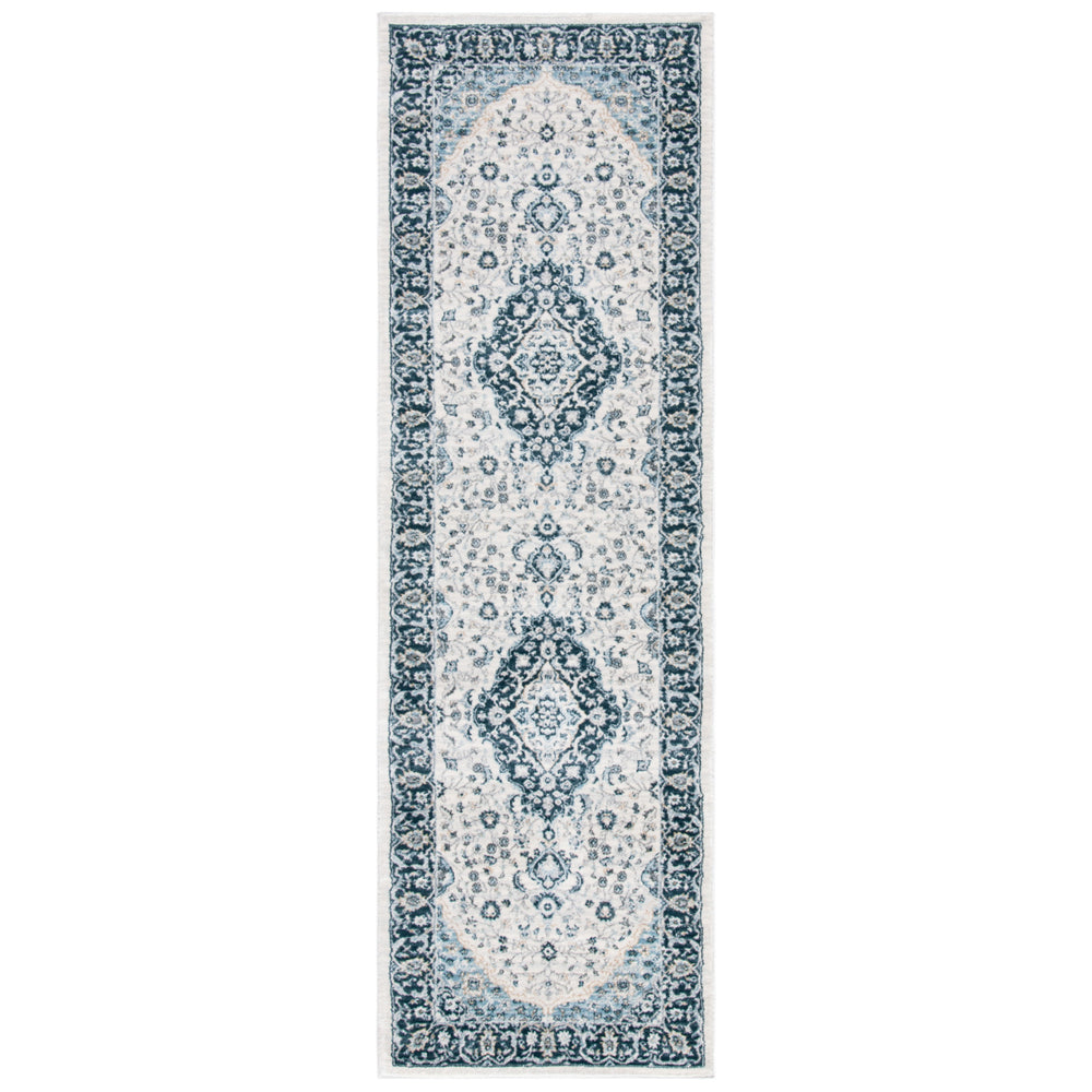 SAFAVIEH Isabella Collection ISA919A Cream/Dark Blue Rug Image 2