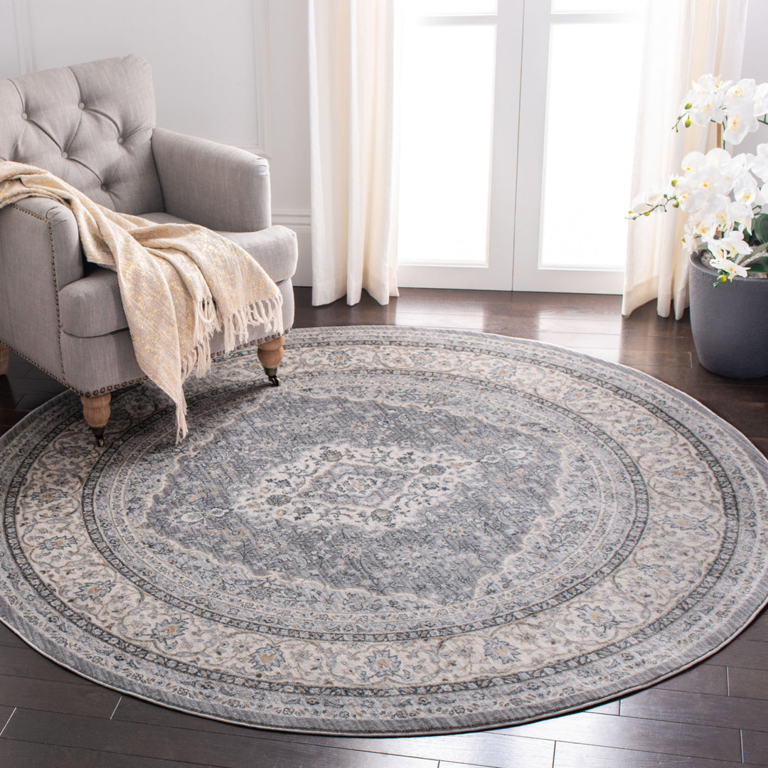 SAFAVIEH Isabella Collection ISA919F Grey / Cream Rug Image 9