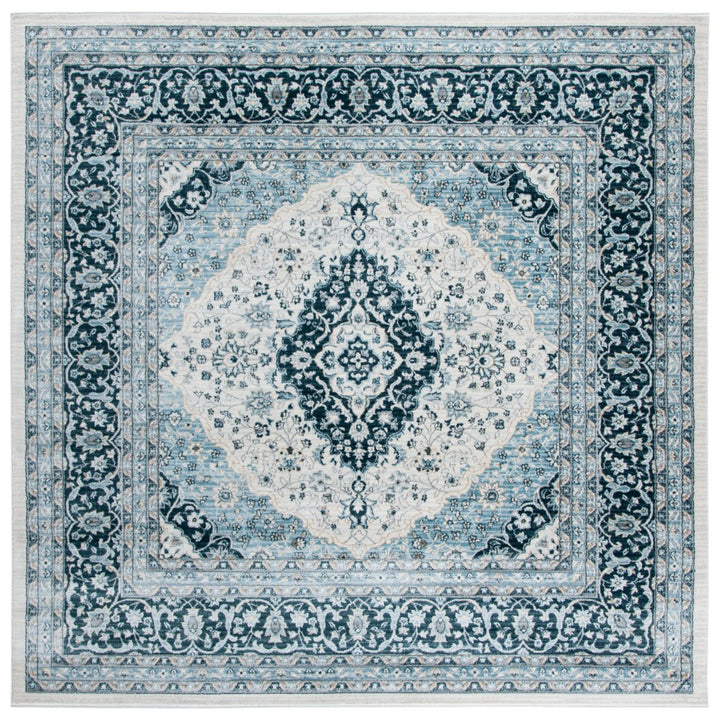 SAFAVIEH Isabella Collection ISA919A Cream/Dark Blue Rug Image 1