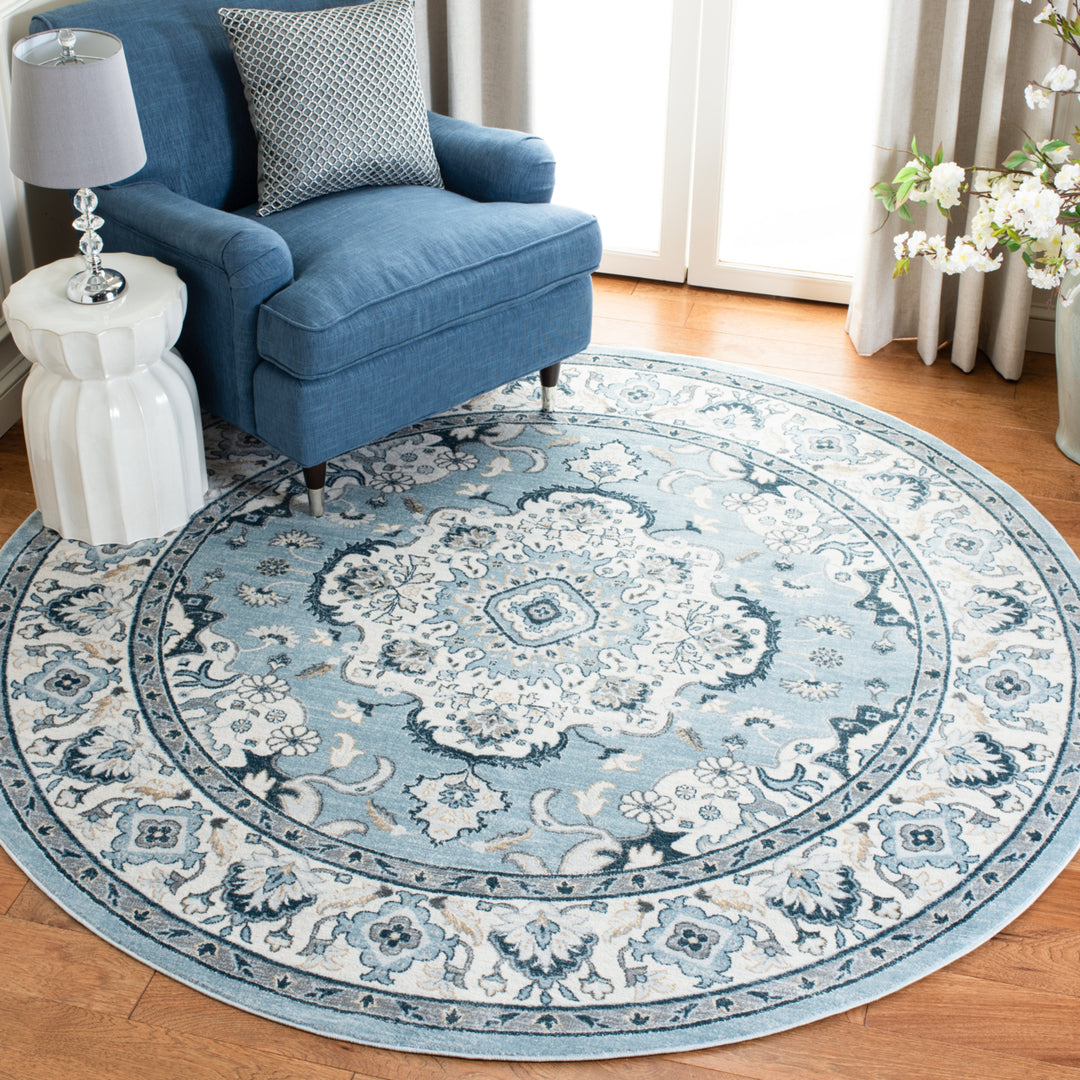 SAFAVIEH Isabella ISA921M Light Blue / Cream Rug Image 9