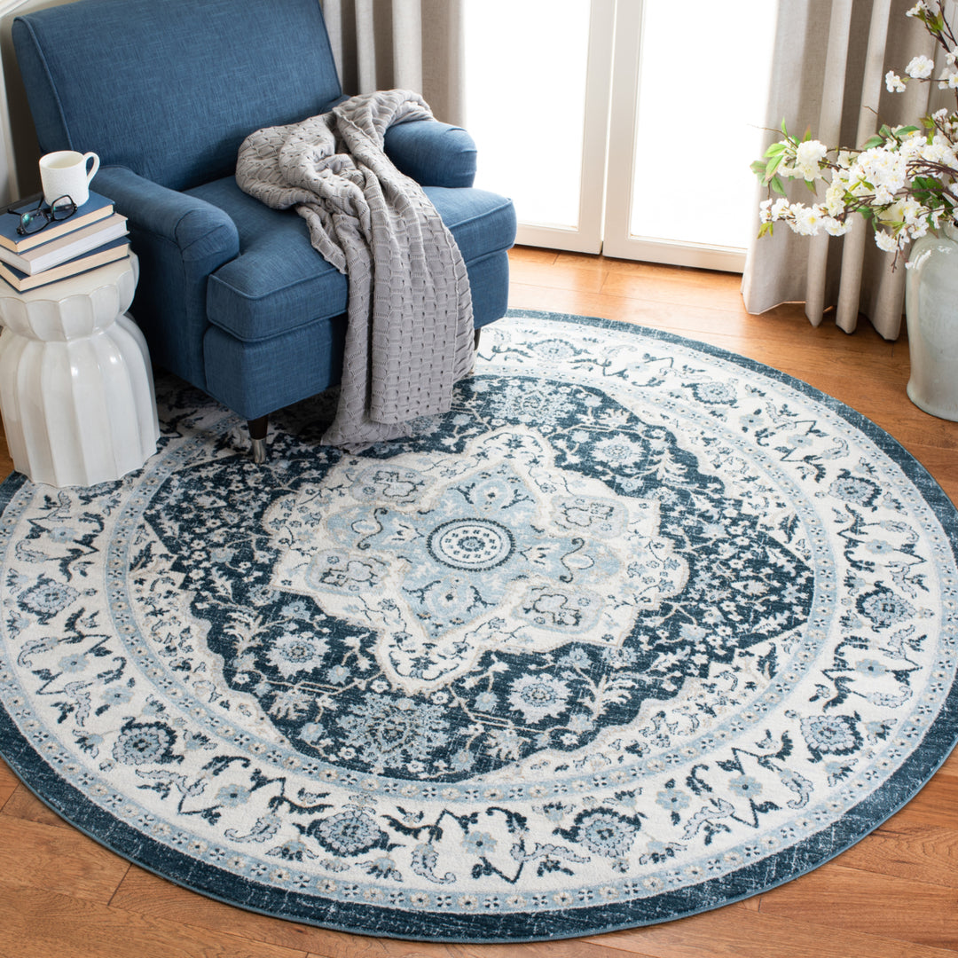 SAFAVIEH Isabella Collection ISA936N Navy / Creme Rug Image 2