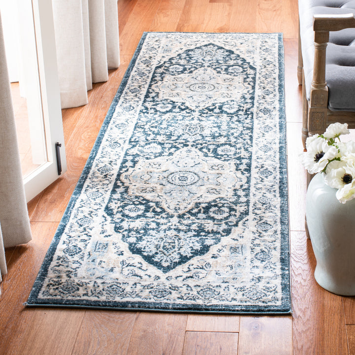 SAFAVIEH Isabella Collection ISA936N Navy / Creme Rug Image 3