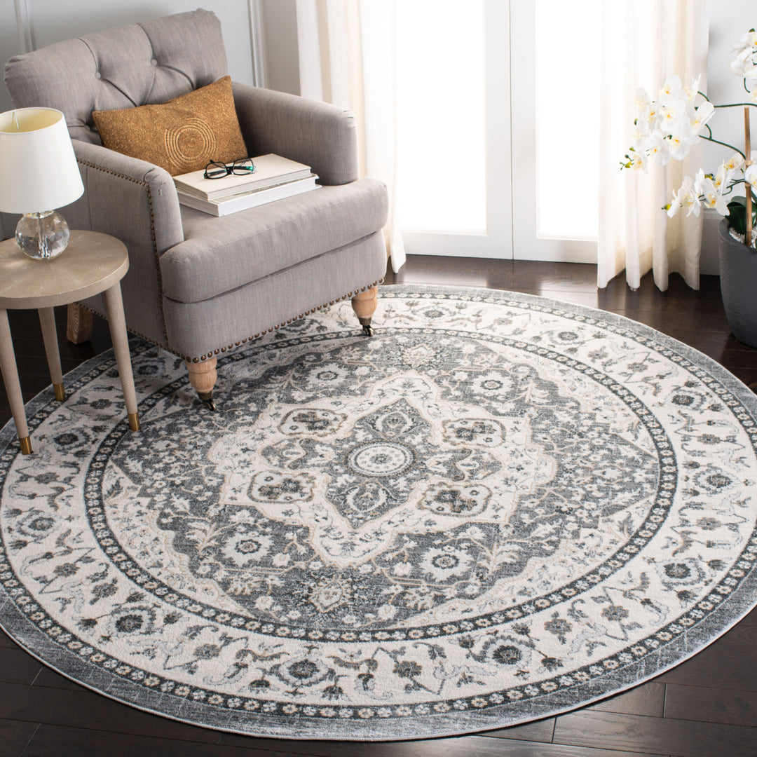 SAFAVIEH Isabella Collection ISA936F Grey / Cream Rug Image 11