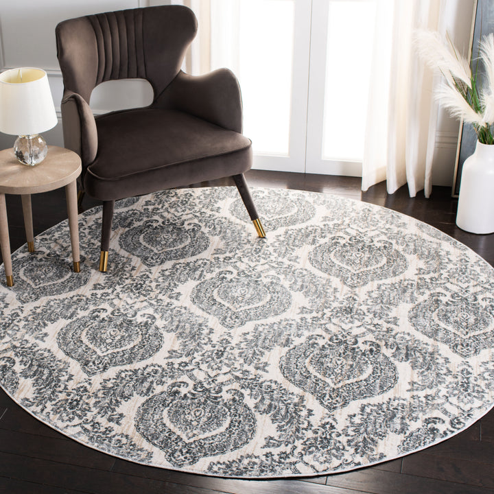 SAFAVIEH Isabella Collection ISA952F Grey / Ivory Rug Image 2