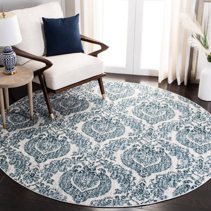 SAFAVIEH Isabella Collection ISA952N Navy / Ivory Rug Image 2