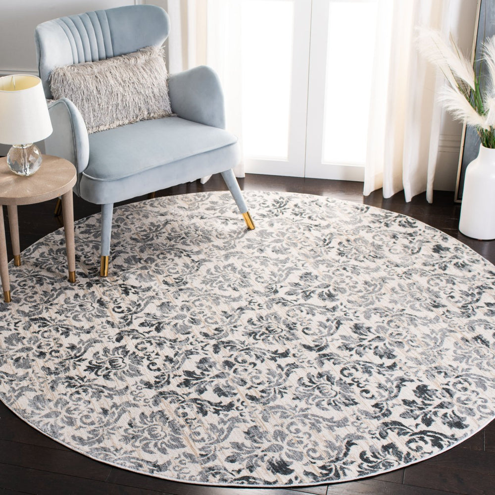 SAFAVIEH Isabella Collection ISA954F Grey / Ivory Rug Image 2