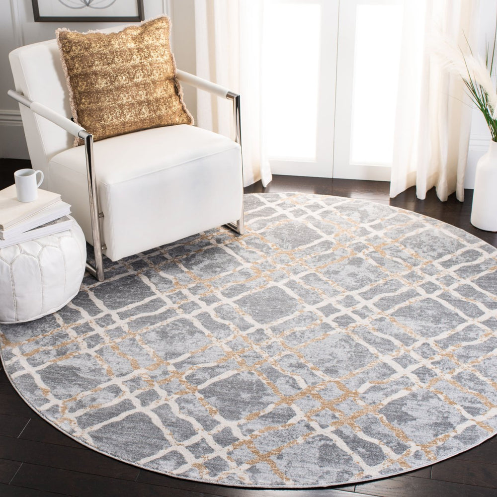 SAFAVIEH Isabella Collection ISA957G Silver / Ivory Rug Image 2