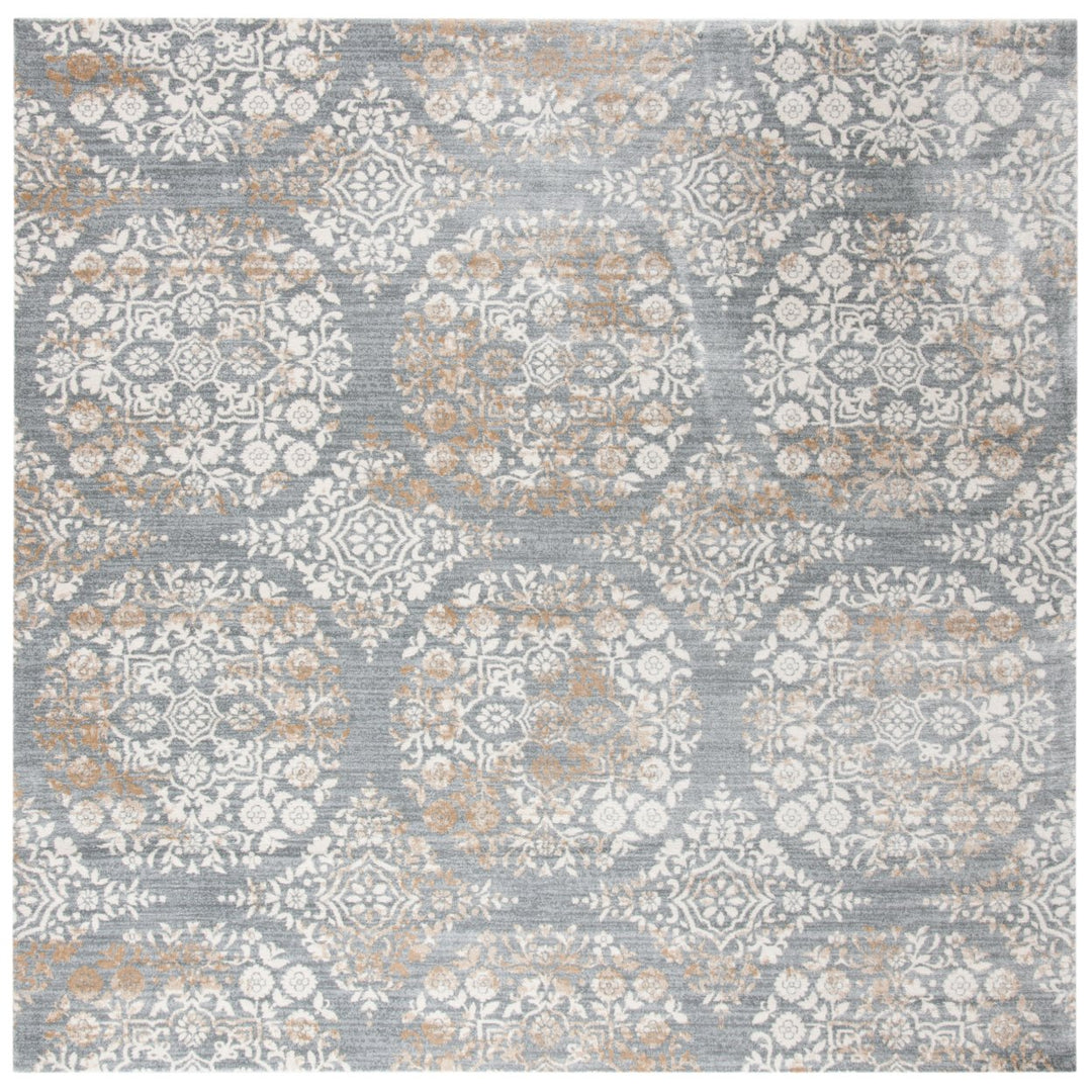 SAFAVIEH Isabella Collection ISA958G Silver / Ivory Rug Image 1