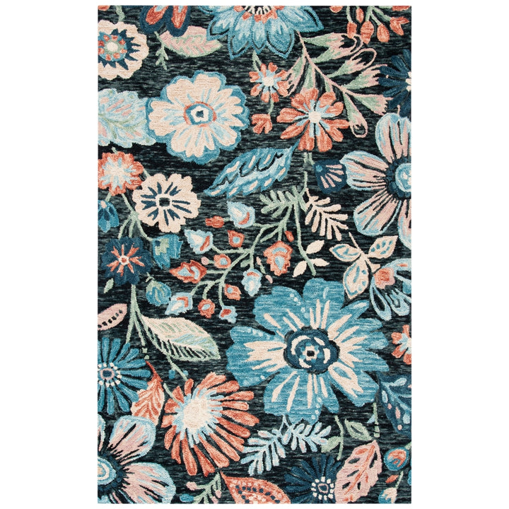 SAFAVIEH Jardin JAR252H Handmade Charcoal / Blue Rug Image 1