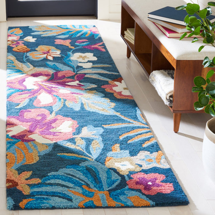 SAFAVIEH Jardin JAR152M Handmade Blue / Pink Rug Image 3