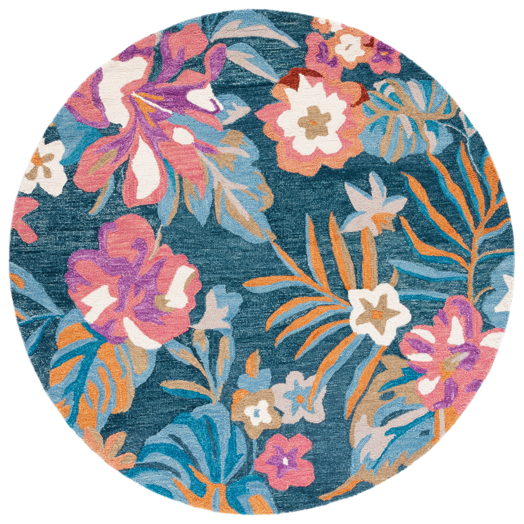 SAFAVIEH Jardin JAR152M Handmade Blue / Pink Rug Image 4