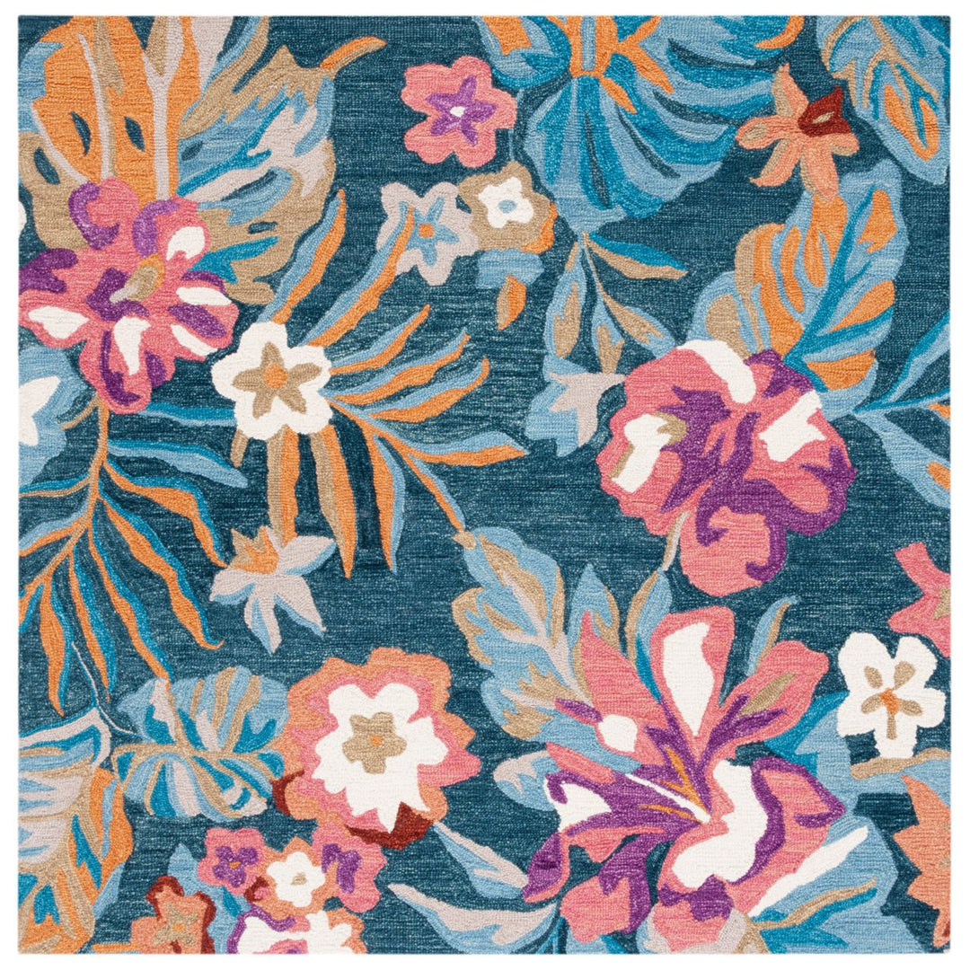 SAFAVIEH Jardin JAR152M Handmade Blue / Pink Rug Image 6