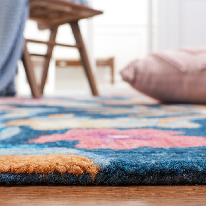 SAFAVIEH Jardin JAR152M Handmade Blue / Pink Rug Image 8