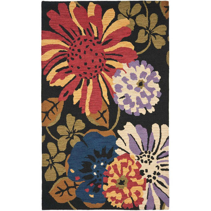 SAFAVIEH Jardin JAR321A Handmade Black / Multi Rug Image 1