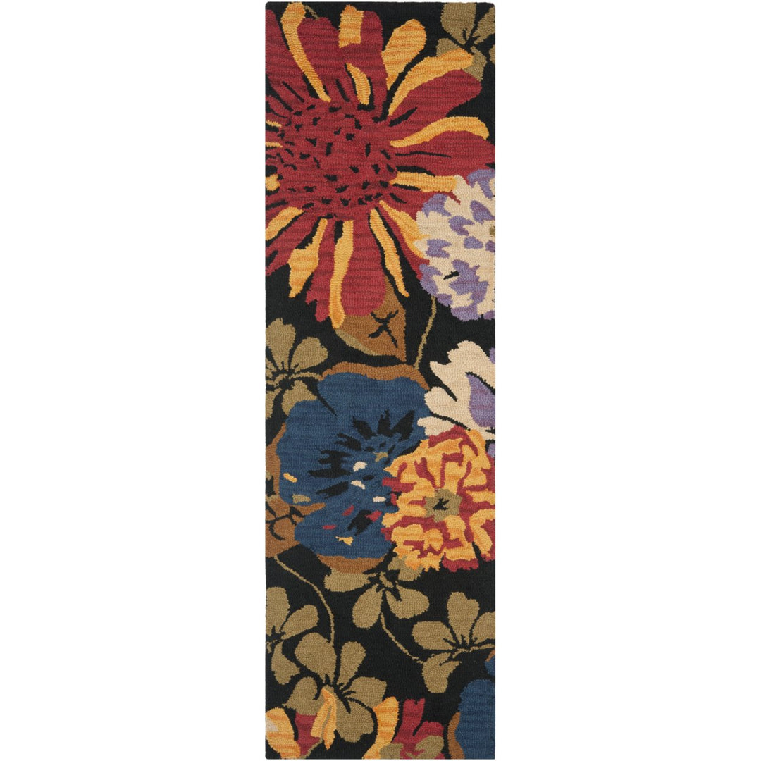 SAFAVIEH Jardin JAR321A Handmade Black / Multi Rug Image 3