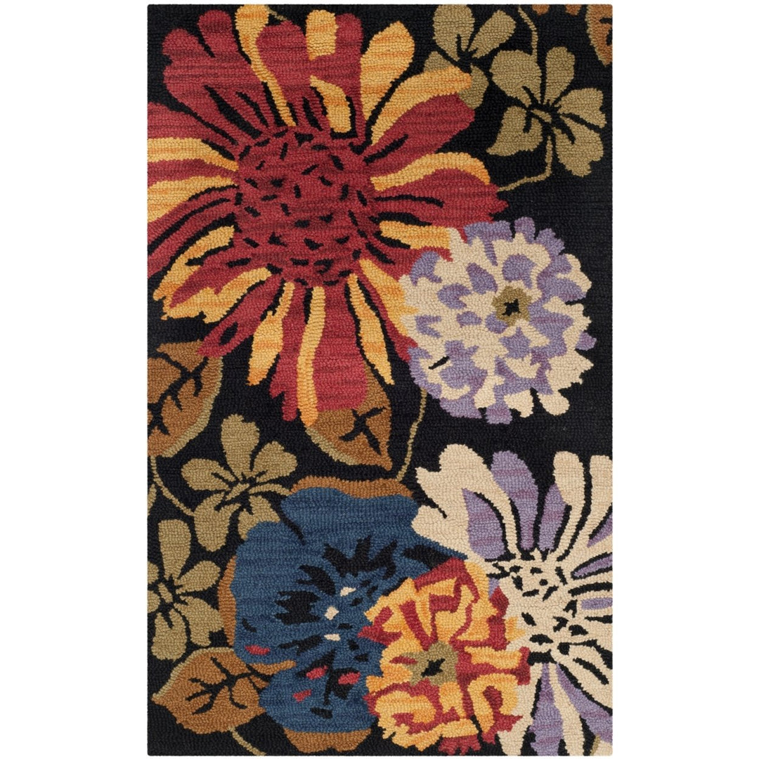 SAFAVIEH Jardin JAR321A Handmade Black / Multi Rug Image 6