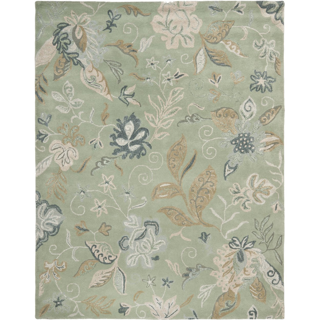 SAFAVIEH Jardin JAR451A Handmade Light Green / Multi Rug Image 3