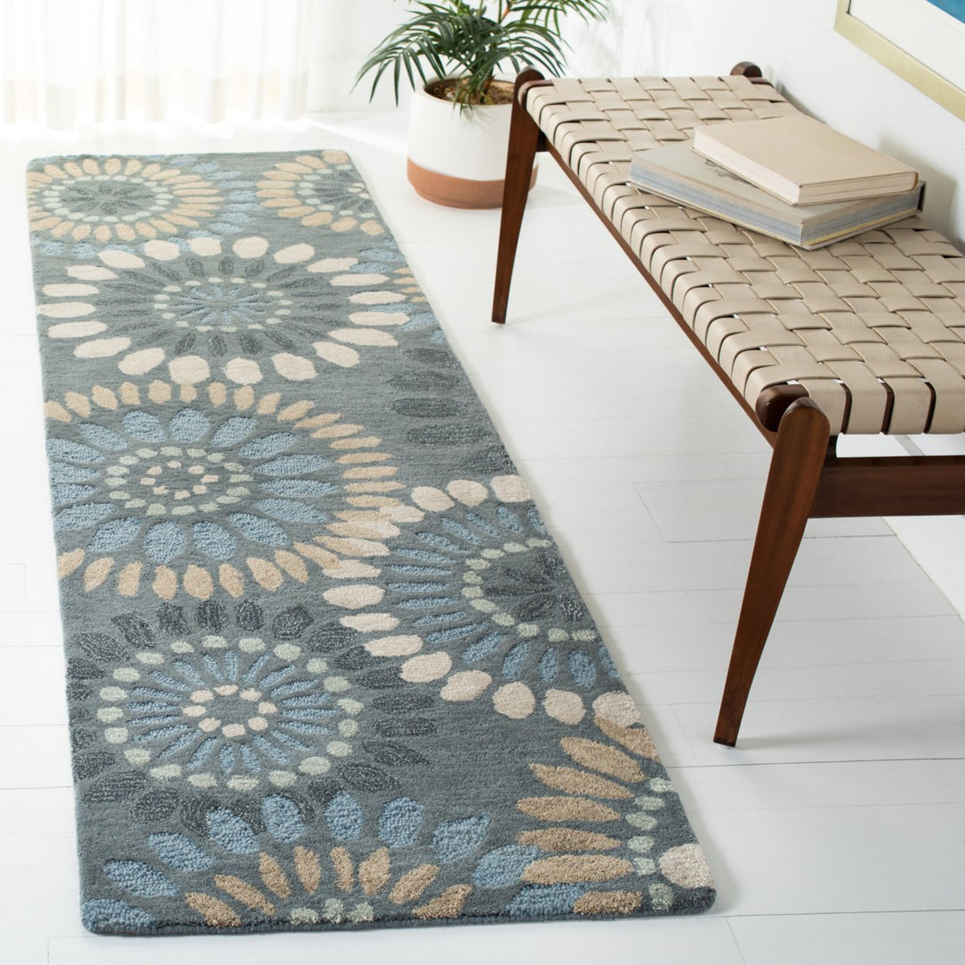 SAFAVIEH Jardin JAR455A Handmade Grey / Blue Rug Image 3