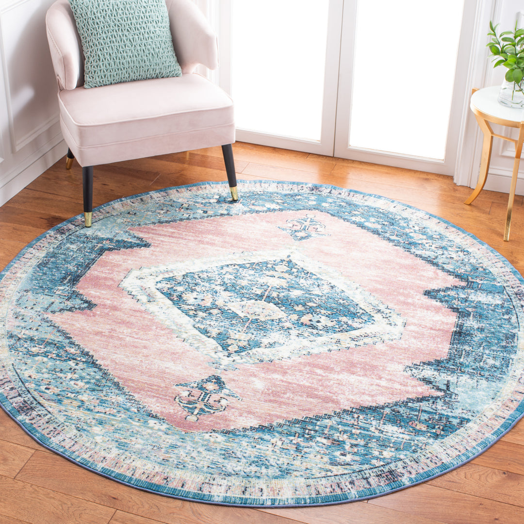 SAFAVIEH Journey Collection JNY147M Blue / Pink Rug Image 2