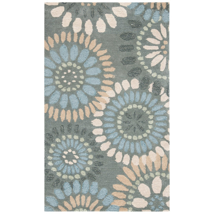 SAFAVIEH Jardin JAR455A Handmade Grey / Blue Rug Image 1