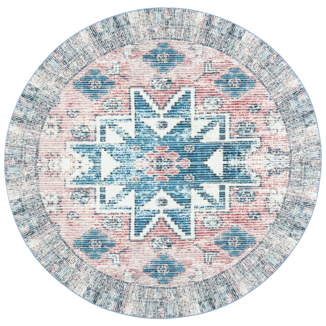 SAFAVIEH Journey Collection JNY148U Pink / Blue Rug Image 4