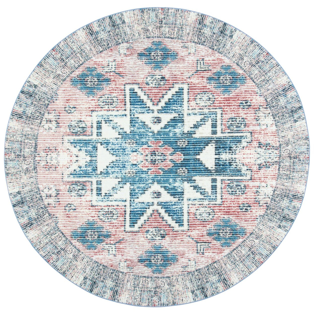 SAFAVIEH Journey Collection JNY148U Pink / Blue Rug Image 1