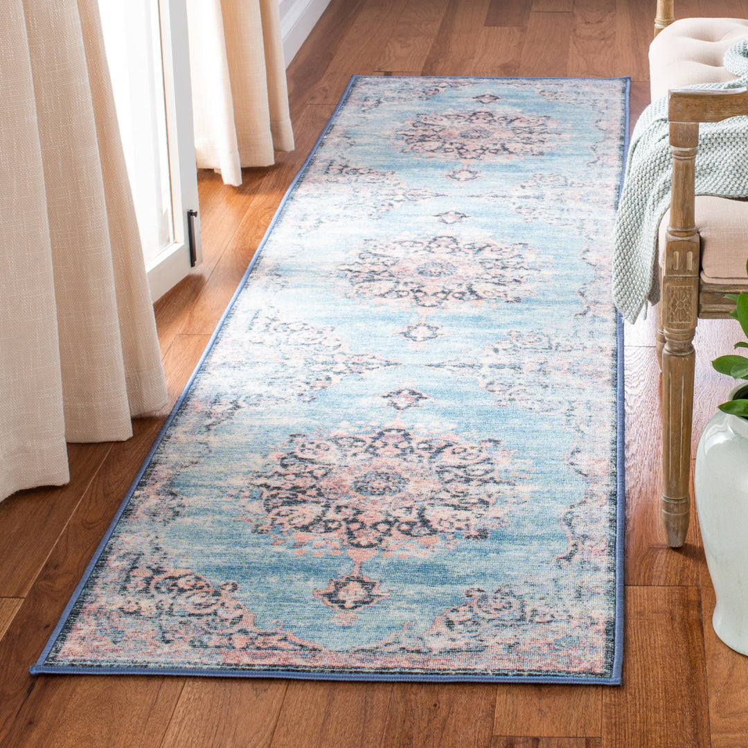 SAFAVIEH Journey Collection JNY152M Turquoise / Pink Rug Image 3