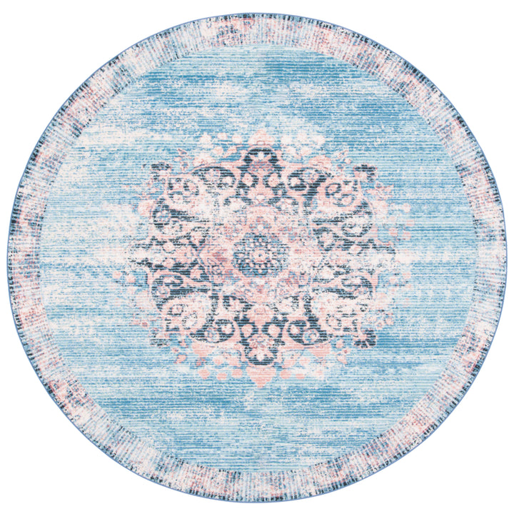 SAFAVIEH Journey Collection JNY152M Turquoise / Pink Rug Image 4