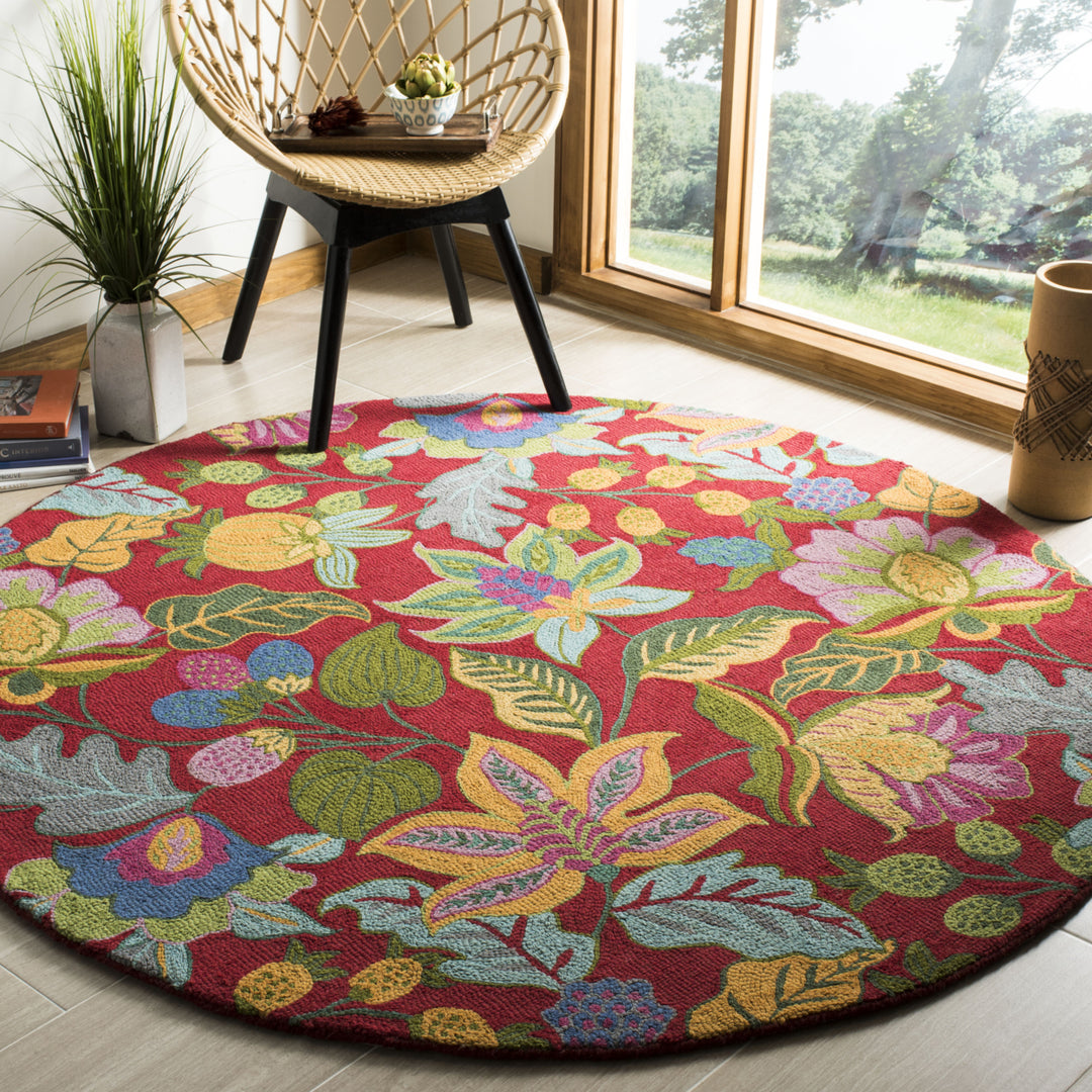 SAFAVIEH Jardin JAR951A Handmade Red / Multi Rug Image 2