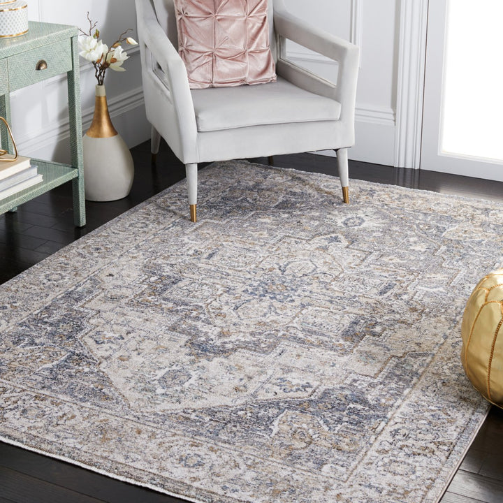 SAFAVIEH Jasmine Collection JSM314F Grey / Blue Rug Image 1