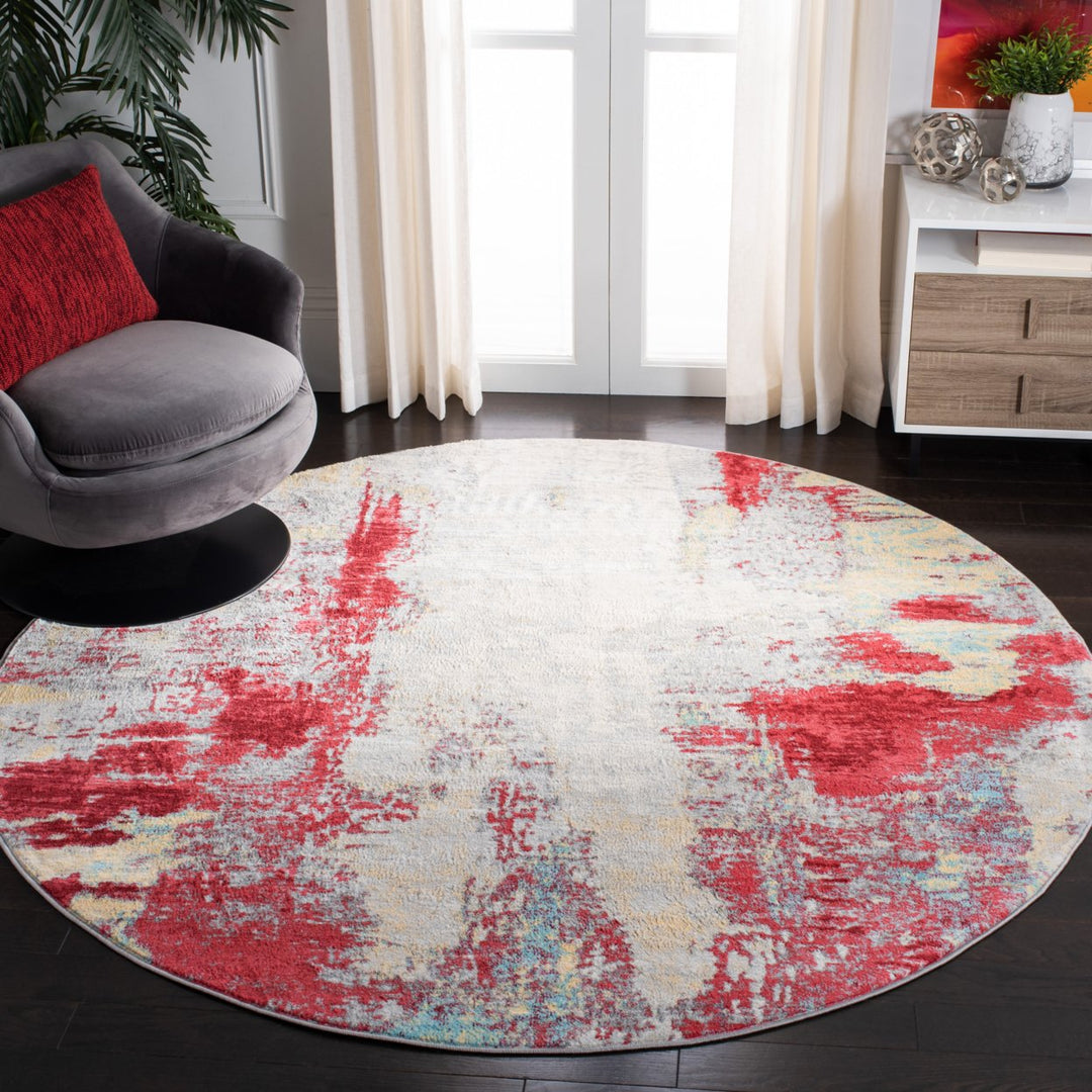 SAFAVIEH Jasper Collection JSP101Q Red / Ivory Rug Image 2