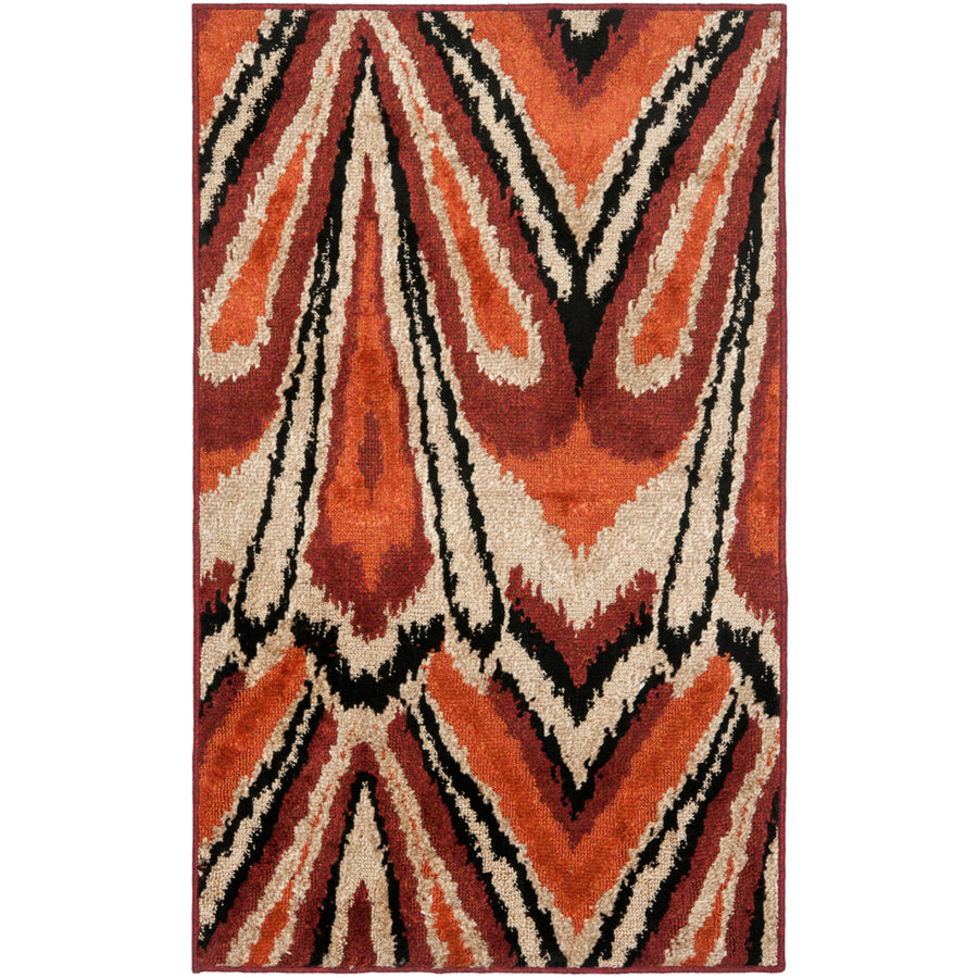 SAFAVIEH Kashmir Collection KAS114A Orange / Multi Rug Image 1