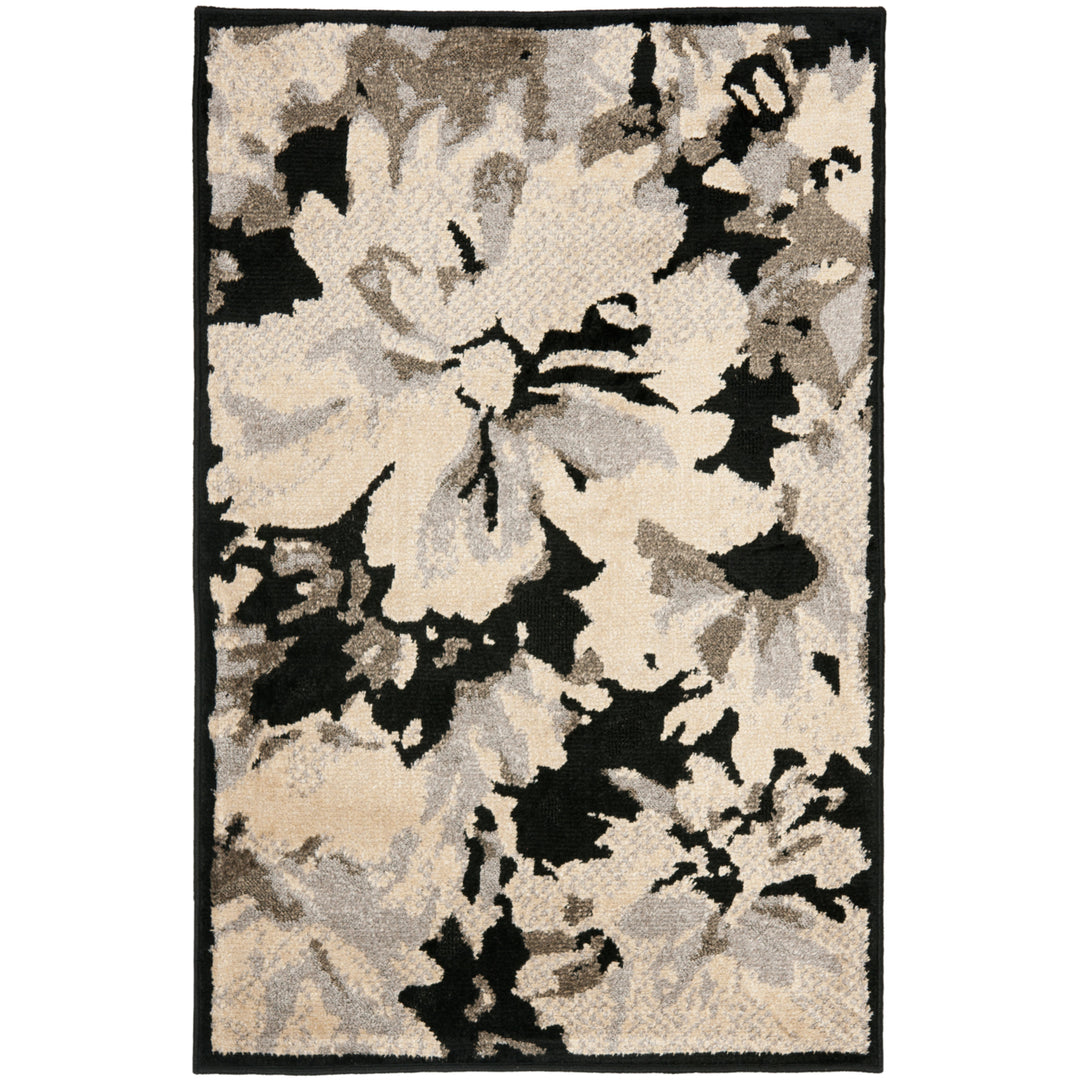 SAFAVIEH Kashmir Collection KAS118A Black / Ivory Rug Image 1