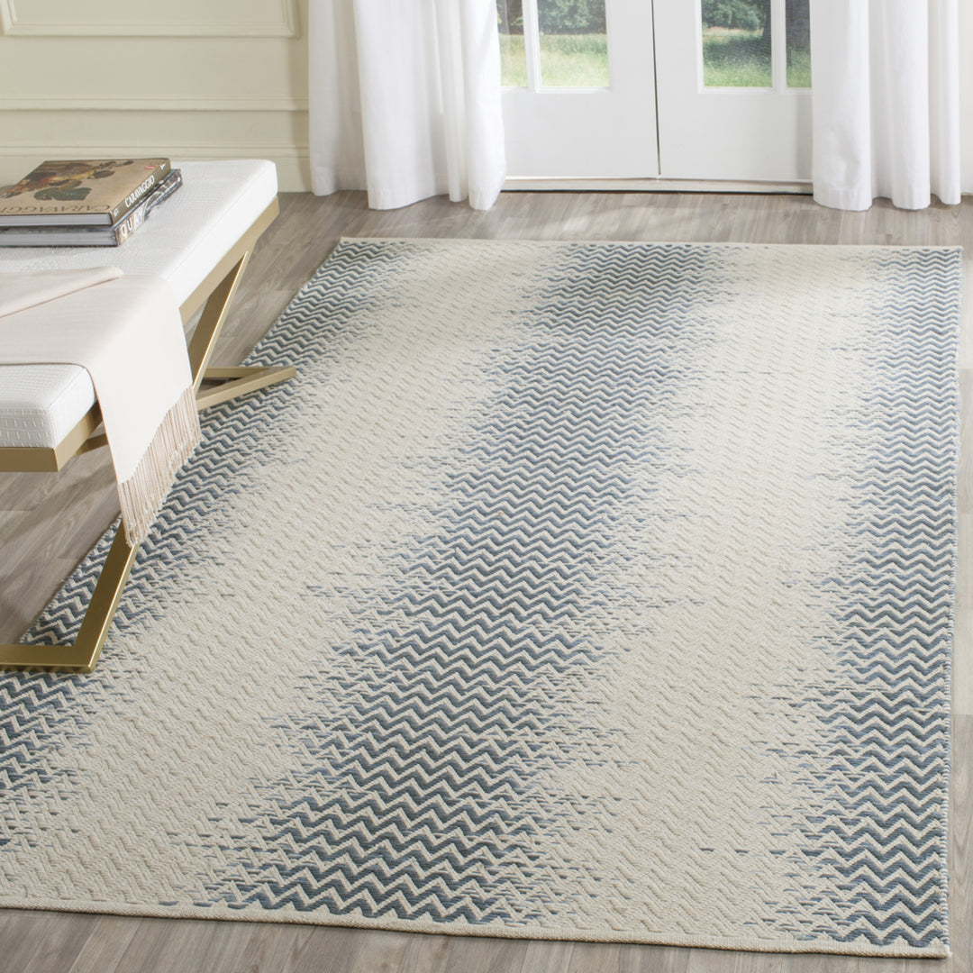 SAFAVIEH Cotton Kilim KLC121A Handwoven Blue / Ivory Rug Image 1