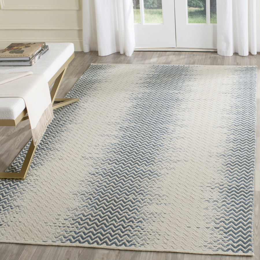 SAFAVIEH Cotton Kilim KLC121A Handwoven Blue / Ivory Rug Image 1