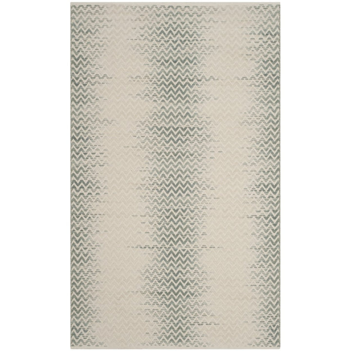 SAFAVIEH Cotton Kilim KLC121C Dark Green / Ivory Rug Image 1