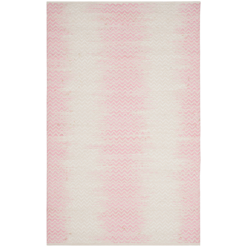 SAFAVIEH Cotton Kilim KLC121E Light Pink / Ivory Rug Image 2