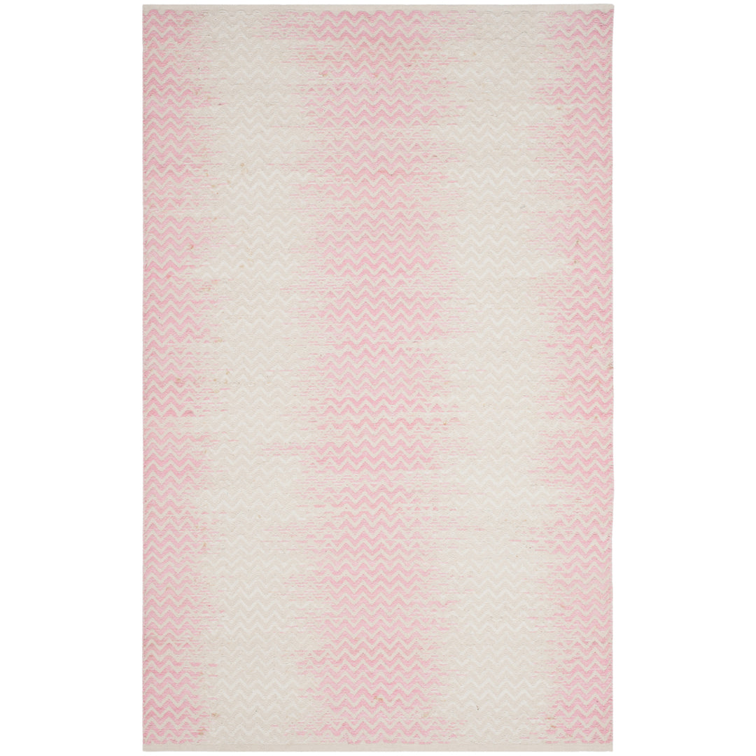 SAFAVIEH Cotton Kilim KLC121E Light Pink / Ivory Rug Image 2