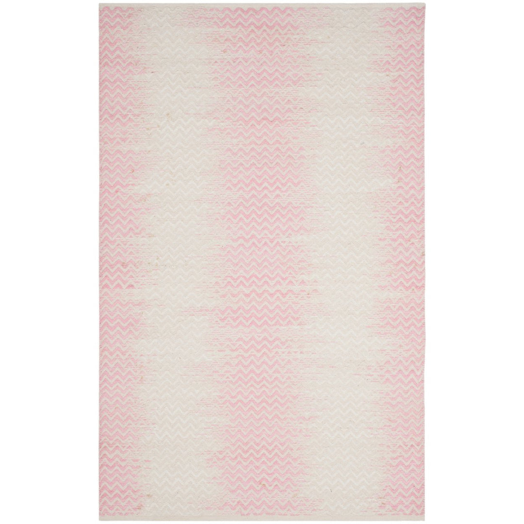 SAFAVIEH Cotton Kilim KLC121E Light Pink / Ivory Rug Image 1