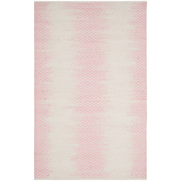 SAFAVIEH Cotton Kilim KLC121E Light Pink / Ivory Rug Image 1