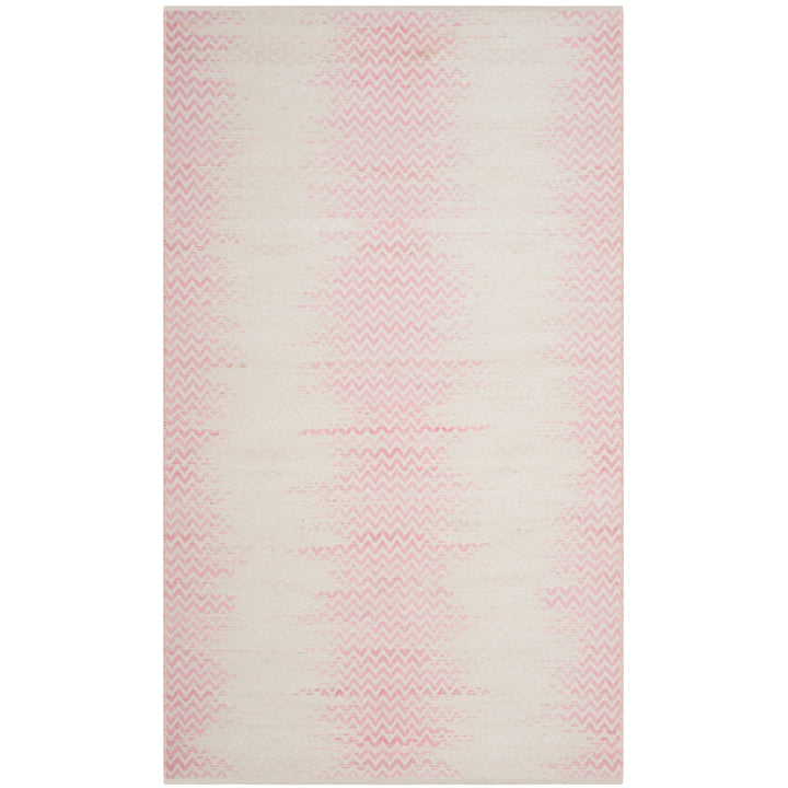 SAFAVIEH Cotton Kilim KLC121E Light Pink / Ivory Rug Image 4