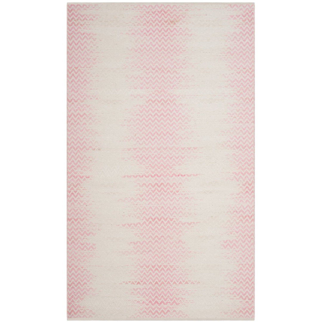 SAFAVIEH Cotton Kilim KLC121E Light Pink / Ivory Rug Image 1