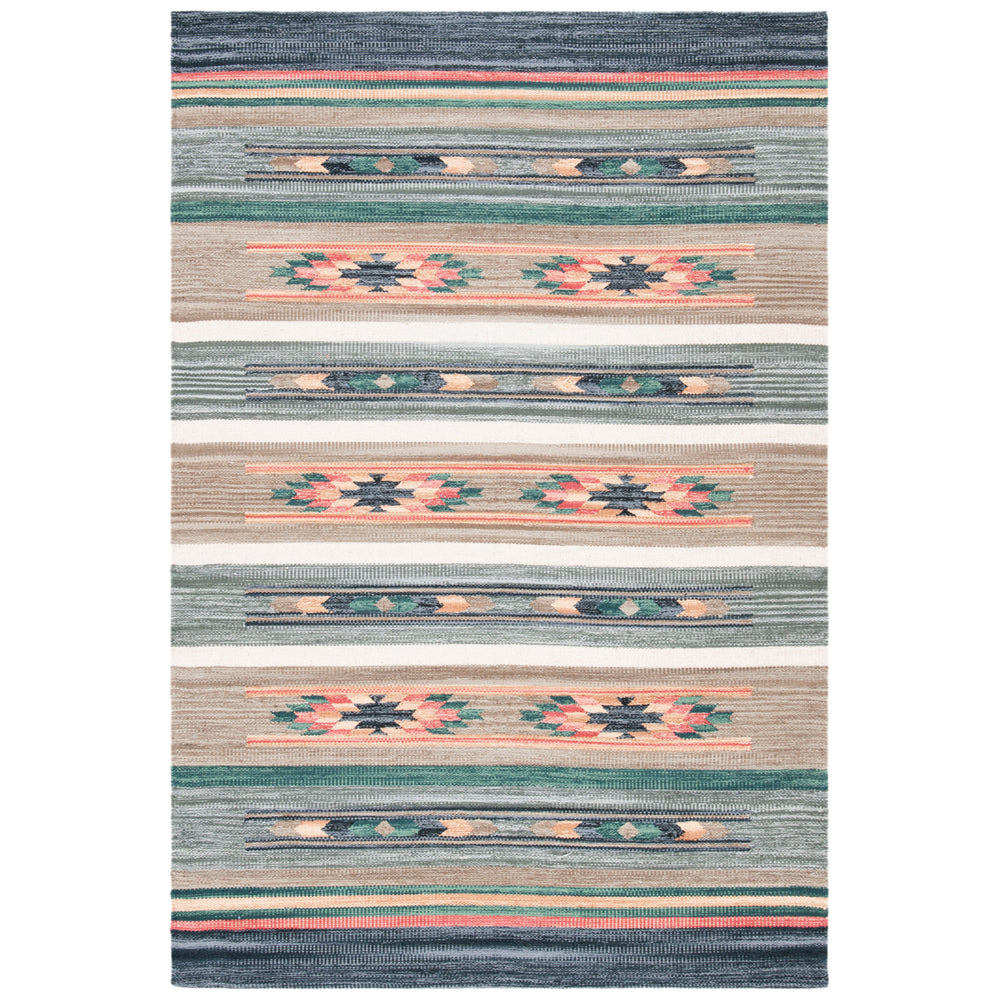 SAFAVIEH Cotton Kilim KLC301F Handmade Grey / Olive Rug Image 2