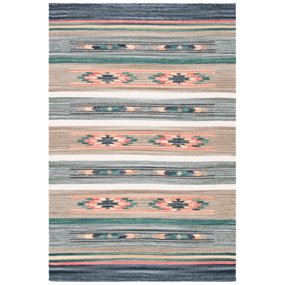 SAFAVIEH Cotton Kilim KLC301F Handmade Grey / Olive Rug Image 2