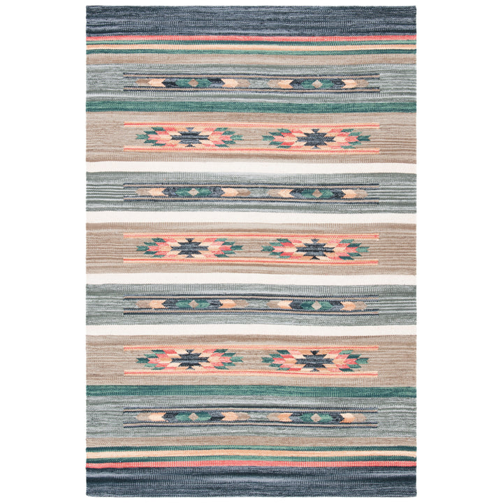 SAFAVIEH Cotton Kilim KLC301F Handmade Grey / Olive Rug Image 2