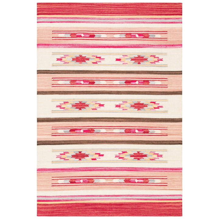 SAFAVIEH Cotton Kilim KLC301Q Handmade Red / Ivory Rug Image 2