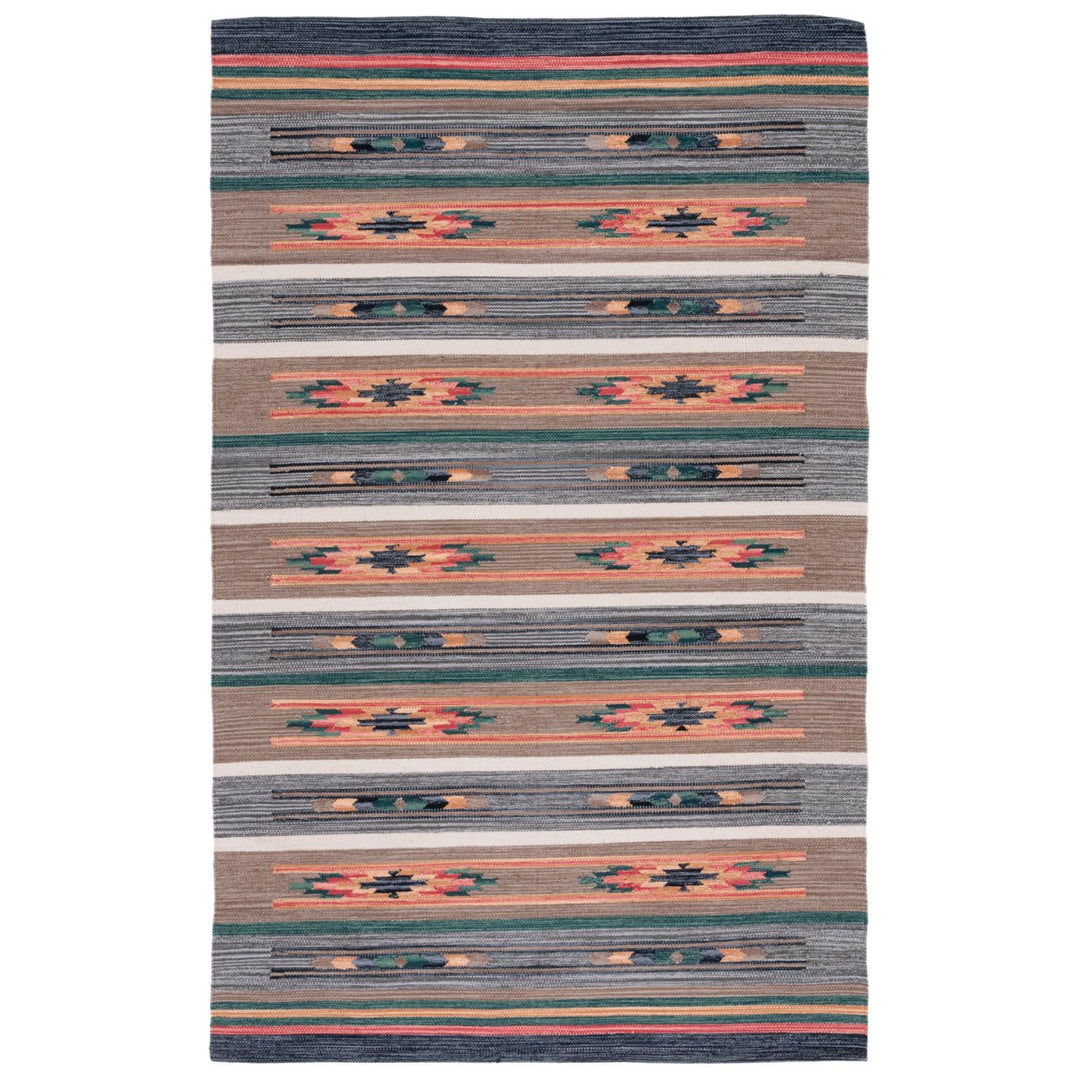 SAFAVIEH Cotton Kilim KLC301F Handmade Grey / Olive Rug Image 6