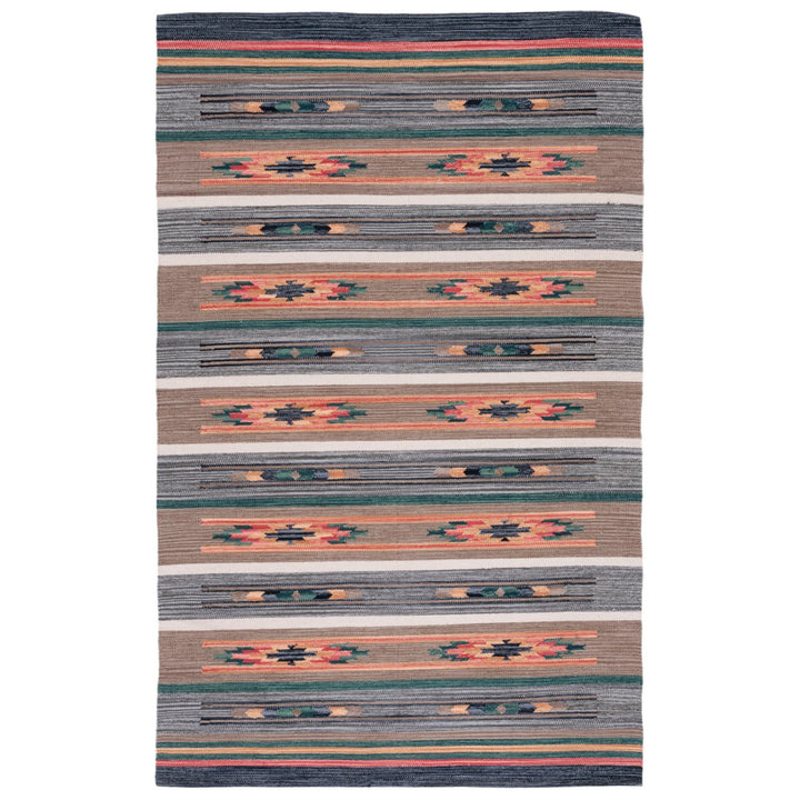 SAFAVIEH Cotton Kilim KLC301F Handmade Grey / Olive Rug Image 6