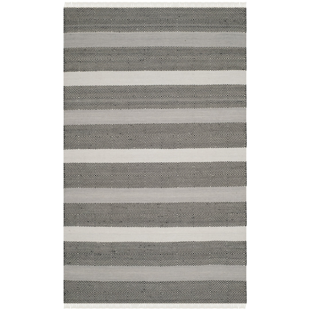 SAFAVIEH Kilim KLM103A Handwoven Grey / Black Rug Image 4