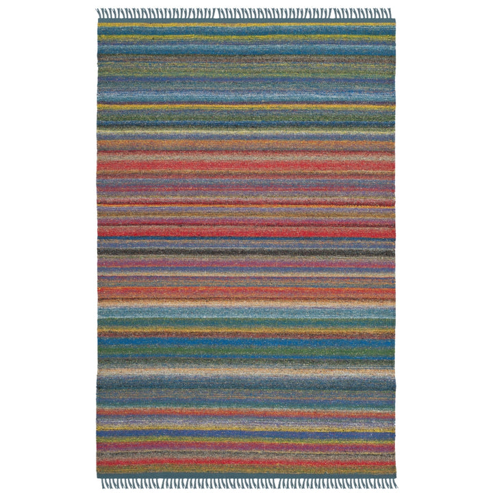 SAFAVIEH Kilim KLM108B Handwoven Blue / Orange Rug Image 2